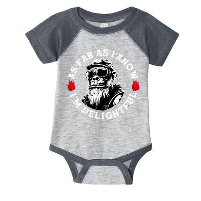 As Far As I Know I'M Delightful Monkey Saying Quote Infant Baby Jersey Bodysuit