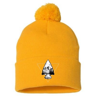 Arrowhead Fossil Arrow Tip Pom Pom 12in Knit Beanie