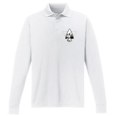 Arrowhead Fossil Arrow Tip Performance Long Sleeve Polo