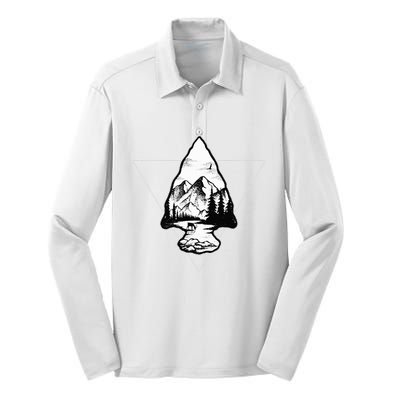 Arrowhead Fossil Arrow Tip Silk Touch Performance Long Sleeve Polo