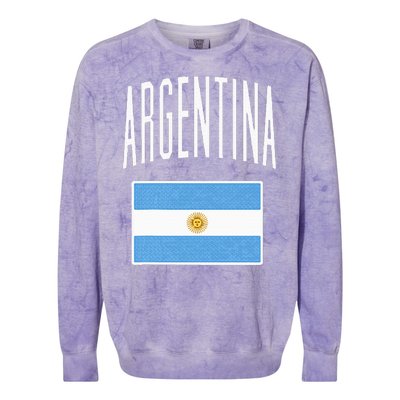 Argentina Flag Argentine Football Soccer Fan Colorblast Crewneck Sweatshirt