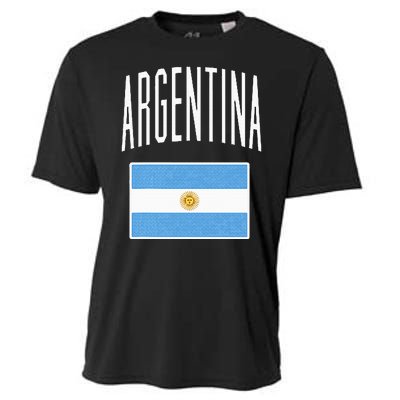 Argentina Flag Argentine Football Soccer Fan Cooling Performance Crew T-Shirt