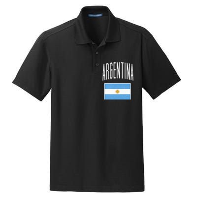 Argentina Flag Argentine Football Soccer Fan Dry Zone Grid Polo