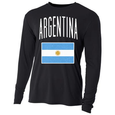 Argentina Flag Argentine Football Soccer Fan Cooling Performance Long Sleeve Crew