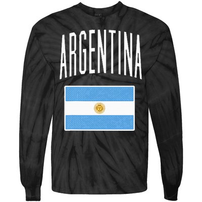 Argentina Flag Argentine Football Soccer Fan Tie-Dye Long Sleeve Shirt