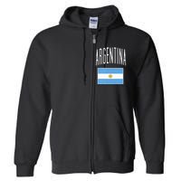 Argentina Flag Argentine Football Soccer Fan Full Zip Hoodie