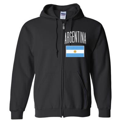 Argentina Flag Argentine Football Soccer Fan Full Zip Hoodie