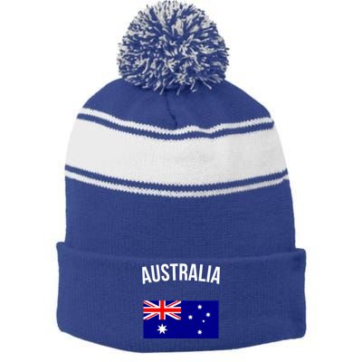 Australia Flag Australian Cute Gift Australia Hooded Great Gift Stripe Pom Pom Beanie