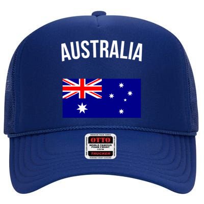 Australia Flag Australian Cute Gift Australia Hooded Great Gift High Crown Mesh Back Trucker Hat