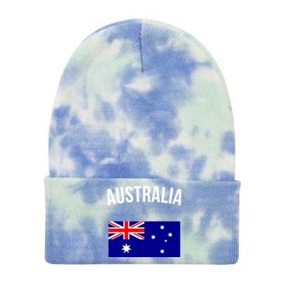 Australia Flag Australian Cute Gift Australia Hooded Great Gift Tie Dye 12in Knit Beanie