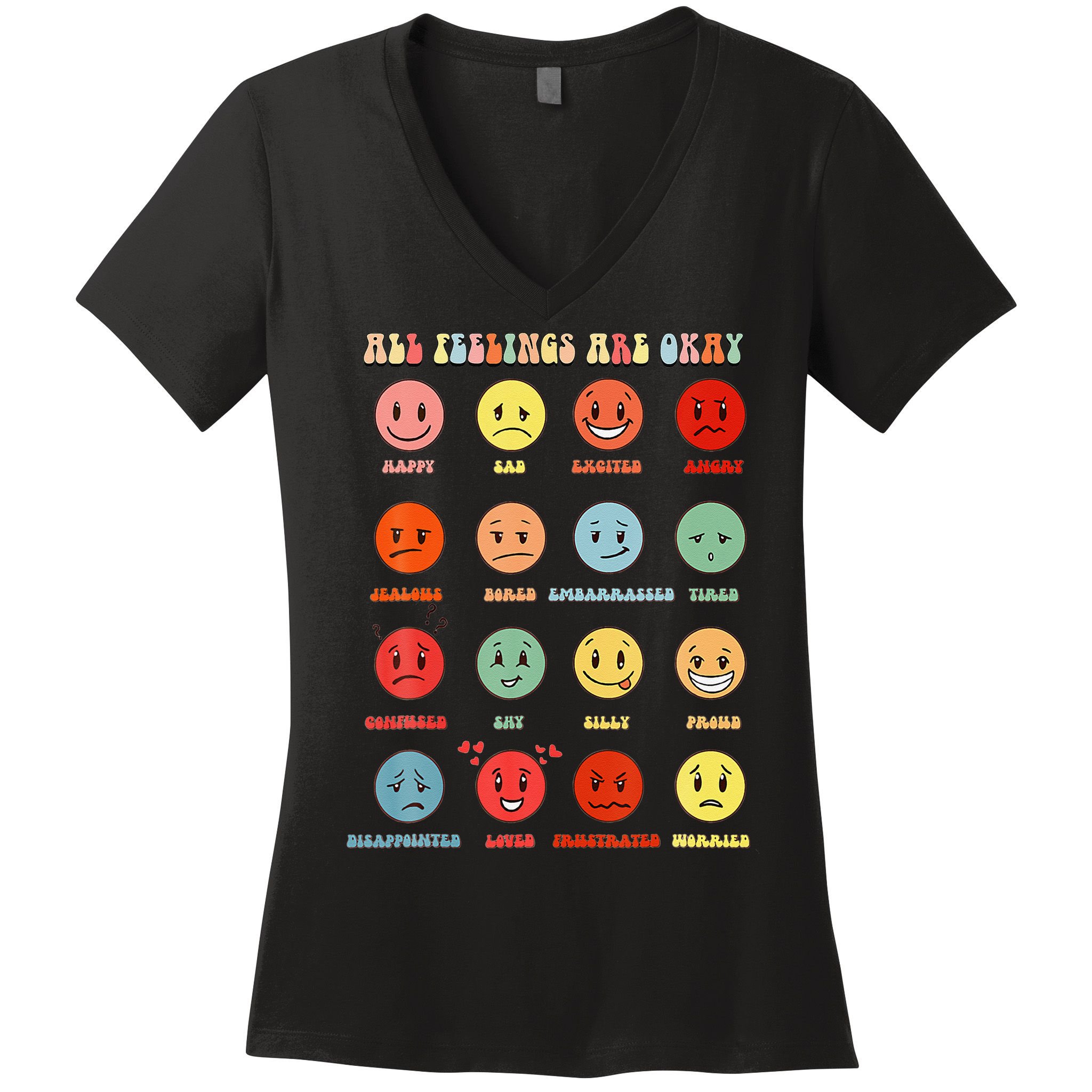 All Feeling Are Okay Mental Health Matters Women's V-Neck T-Shirt
