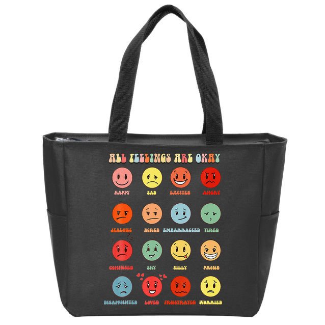 All Feeling Are Okay Mental Health Matters Zip Tote Bag