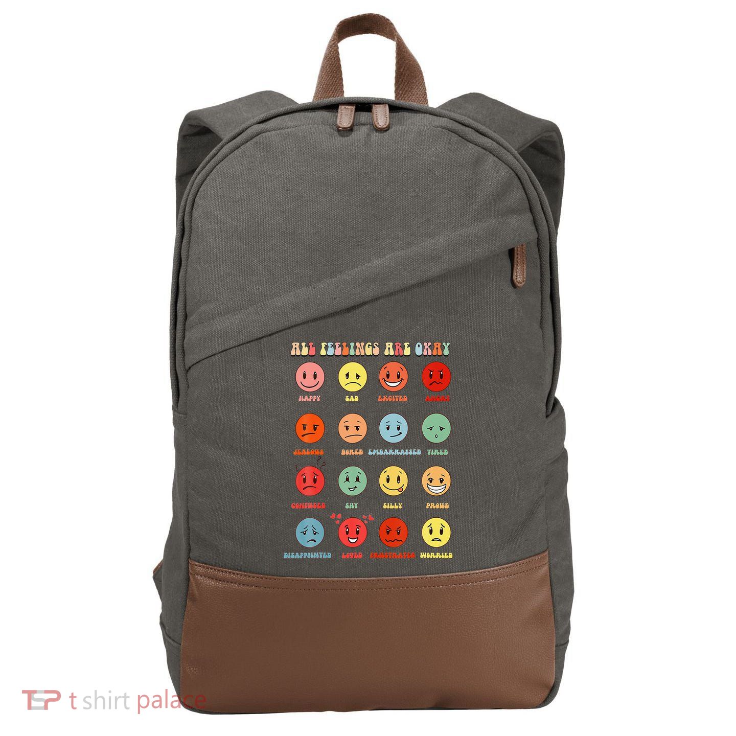 All Feeling Are Okay Mental Health Matters Cotton Canvas Backpack