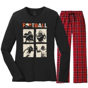 American Football Women's Long Sleeve Flannel Pajama Set 