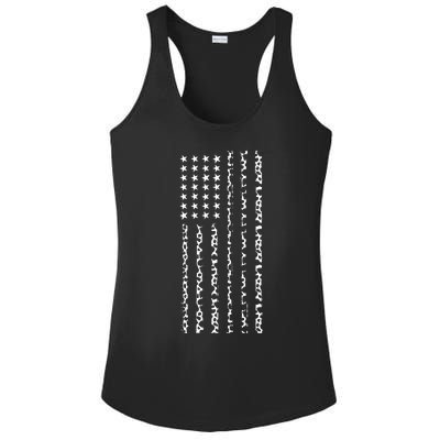 American Flag America Usa Cow Gift Ladies PosiCharge Competitor Racerback Tank