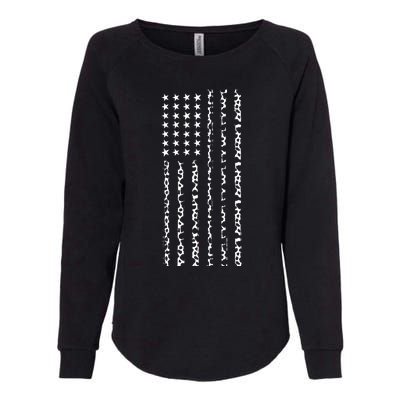 American Flag America Usa Cow Gift Womens California Wash Sweatshirt