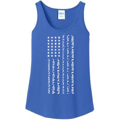 American Flag America Usa Cow Gift Ladies Essential Tank