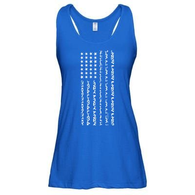 American Flag America Usa Cow Gift Ladies Essential Flowy Tank