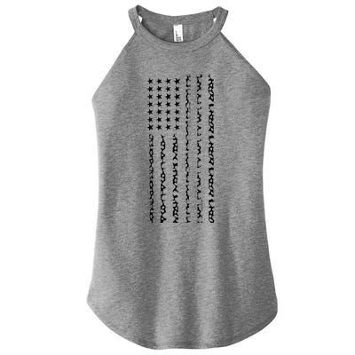 American Flag America Usa Cow Gift Women's Perfect Tri Rocker Tank