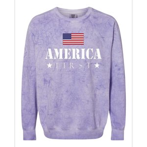 America First Americafirst Colorblast Crewneck Sweatshirt