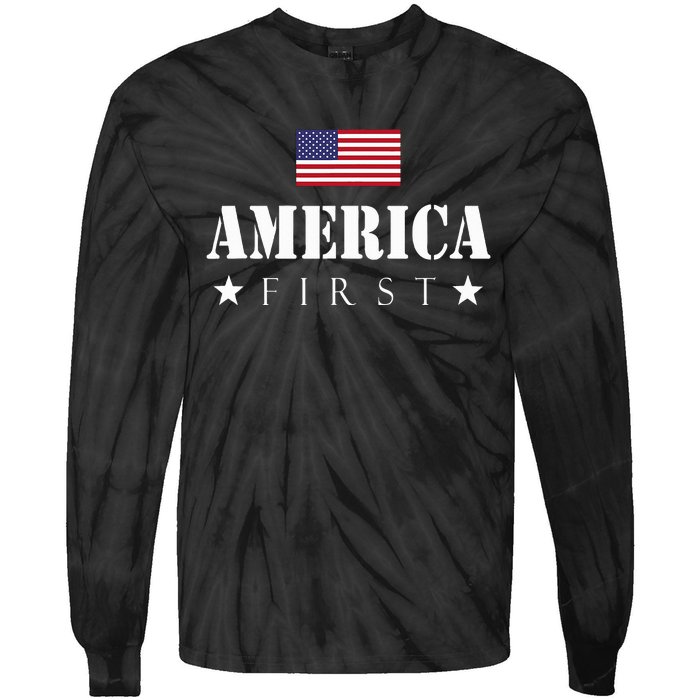 America First Americafirst Tie-Dye Long Sleeve Shirt