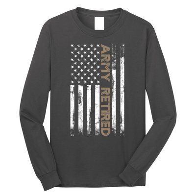 American Flag Army Retired Military Army Gift Long Sleeve Shirt