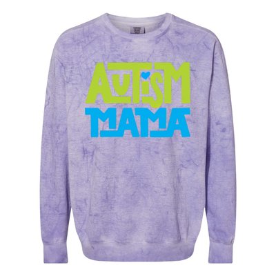 Autistic Family Autism Mama Gift Colorblast Crewneck Sweatshirt