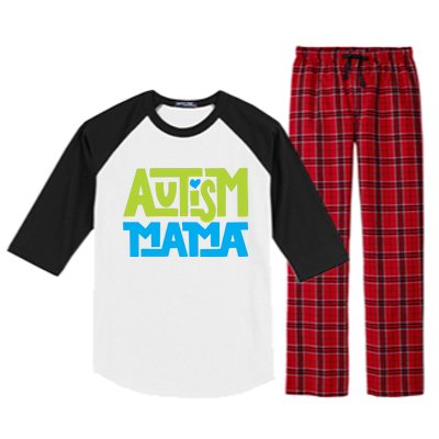 Autistic Family Autism Mama Gift Raglan Sleeve Pajama Set