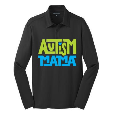 Autistic Family Autism Mama Gift Silk Touch Performance Long Sleeve Polo