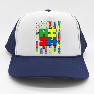 American Flag Autism Awareness Baby Boy Girl Trucker Hat