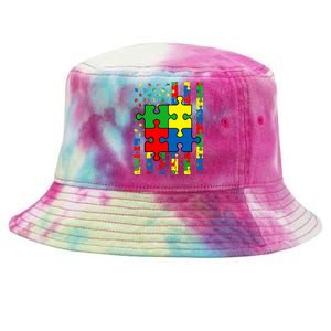 American Flag Autism Awareness Baby Boy Girl Tie-Dyed Bucket Hat