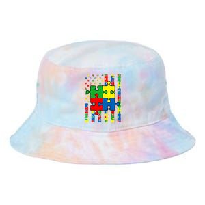 American Flag Autism Awareness Baby Boy Girl Tie Dye Newport Bucket Hat