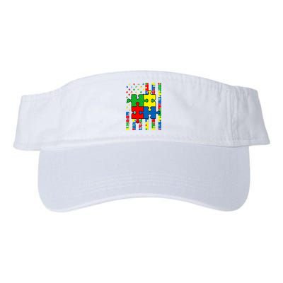 American Flag Autism Awareness Baby Boy Girl Valucap Bio-Washed Visor