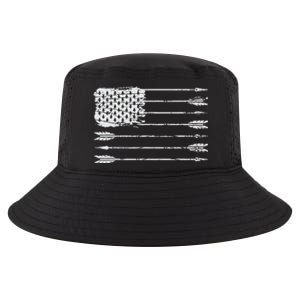 American Flag Arrow Archery Bowhunting Gifts Archer Hunter Cool Comfort Performance Bucket Hat