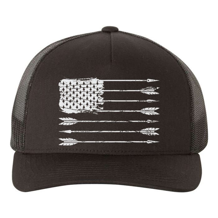 American Flag Arrow Archery Bowhunting Gifts Archer Hunter Yupoong Adult 5-Panel Trucker Hat