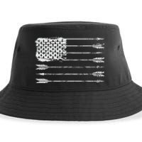 American Flag Arrow Archery Bowhunting Gifts Archer Hunter Sustainable Bucket Hat