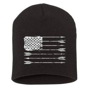 American Flag Arrow Archery Bowhunting Gifts Archer Hunter Short Acrylic Beanie