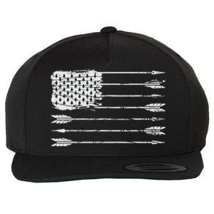 American Flag Arrow Archery Bowhunting Gifts Archer Hunter Wool Snapback Cap