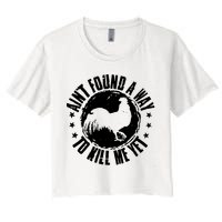 AinT Found A Way To Kill Me Yet Vintage Rooster Crop Top