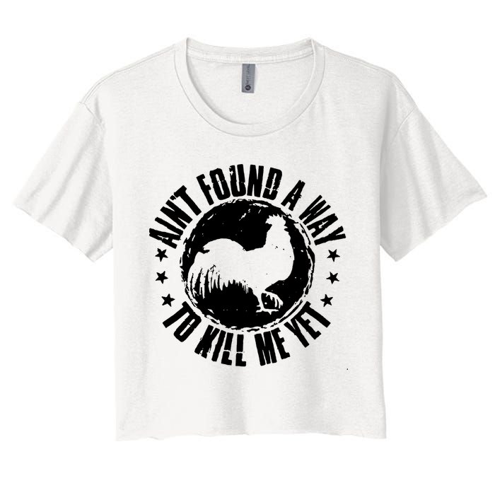 AinT Found A Way To Kill Me Yet Vintage Rooster Crop Top