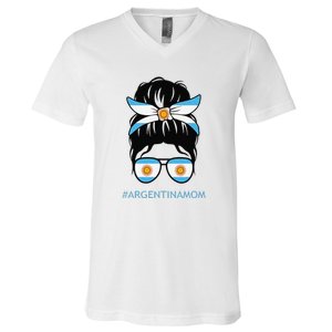 Argentine Flag Argentinian Mom Argentina Mama V-Neck T-Shirt