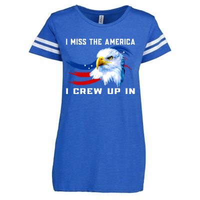 American Flag And Eagle I Miss The America I Grew Up In Gift Enza Ladies Jersey Football T-Shirt