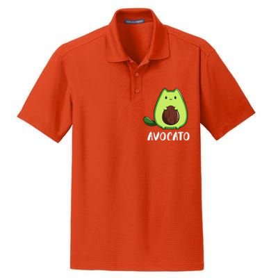 Avocato Funny Avocado Lover Cat Dry Zone Grid Polo