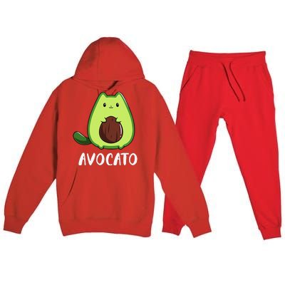 Avocato Funny Avocado Lover Cat Premium Hooded Sweatsuit Set