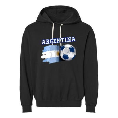 Argentinian Flag Argentina Soccer Fans Support Team Citizens Zip Hoodie Garment-Dyed Fleece Hoodie