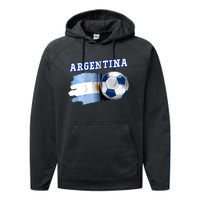 Argentinian Flag Argentina Soccer Fans Support Team Citizens Zip Hoodie Performance Fleece Hoodie