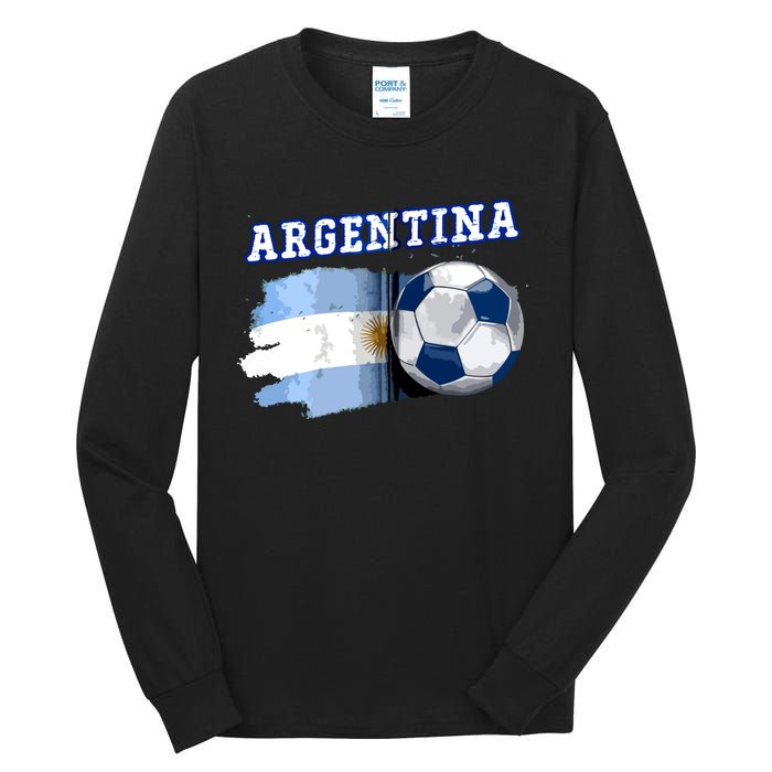 Argentinian Flag Argentina Soccer Fans Support Team Citizens Zip Hoodie Tall Long Sleeve T-Shirt