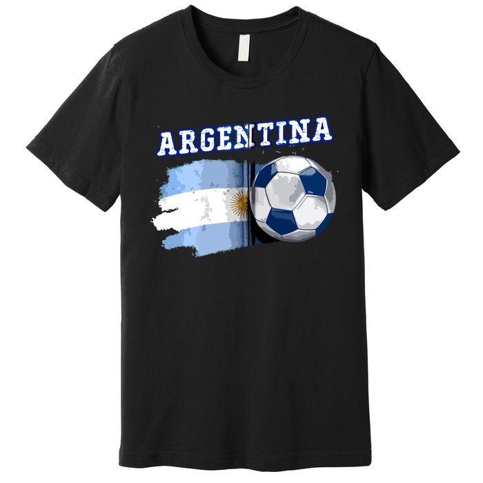 Argentinian Flag Argentina Soccer Fans Support Team Citizens Zip Hoodie Premium T-Shirt