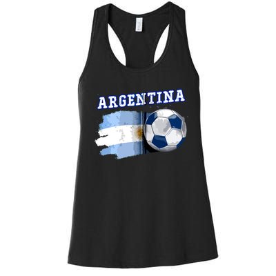 Argentinian Flag Argentina Soccer Fans Support Team Citizens Zip Hoodie Women's Racerback Tank