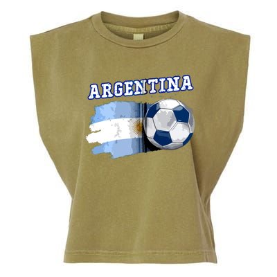 Argentinian Flag Argentina Soccer Fans Support Team Citizens Zip Hoodie Garment-Dyed Women's Muscle Tee